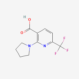 molecular formula C11H11F3N2O2 B8543681 2-Pyrrolidin-1-yl-6-(trifluoromethyl)nicotinic acid 