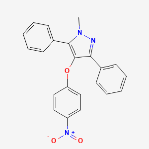 molecular formula C22H17N3O3 B8543700 1-Methyl-4-(4-nitrophenoxy)-3,5-diphenyl-1H-pyrazole CAS No. 60628-09-3