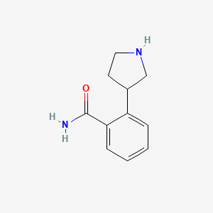 molecular formula C11H14N2O B8543740 2-(Pyrrolidin-3-yl)benzamide 