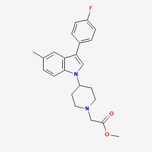 1-Piperidineacetic acid,4-[3-(4-fluorophenyl)-5-methyl-1h-indol-1-yl]-,methyl ester