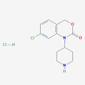 molecular formula C13H16Cl2N2O2 B8543767 7-Chloro-1-(piperidin-4-yl)-1H-benzo[d][1,3]oxazin-2(4H)-one hydrochloride 