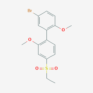 molecular formula C16H17BrO4S B8543787 5'-Bromo-4-(ethylsulfonyl)-2,2'-dimethoxy-1,1-biphenyl 
