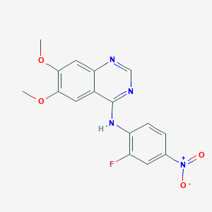 molecular formula C16H13FN4O4 B8543793 N-(2-fluoro-4-nitrophenyl)-6,7-dimethoxyquinazolin-4-amine 