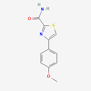 molecular formula C11H10N2O2S B8543821 4-(4-Methoxyphenyl)-thiazole-2-carboxamide 