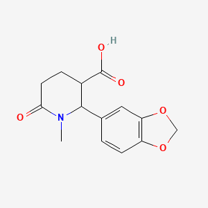 molecular formula C14H15NO5 B8543859 2-(1,3-Benzodioxol-5-yl)-1-methyl-6-oxo-3-piperidinecarboxylic acid 