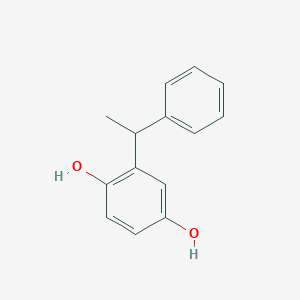 molecular formula C14H14O2 B8543926 1,4-Benzenediol, 2-(1-phenylethyl)- CAS No. 65565-58-4