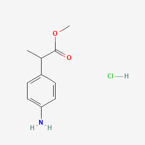 molecular formula C10H14ClNO2 B8543960 Methyl 2-(4-aminophenyl)propanoate hydrochloride 