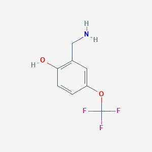 molecular formula C8H8F3NO2 B8544008 2-(Aminomethyl)-4-(trifluoromethoxy)phenol 