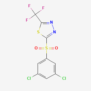 molecular formula C9H3Cl2F3N2O2S2 B8544024 2-(3,5-Dichlorobenzene-1-sulfonyl)-5-(trifluoromethyl)-1,3,4-thiadiazole CAS No. 62616-68-6