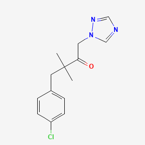 molecular formula C14H16ClN3O B8544052 4-(4-Chlorophenyl)-3,3-dimethyl-1-(1H-1,2,4-triazol-1-yl)butan-2-one CAS No. 84106-28-5