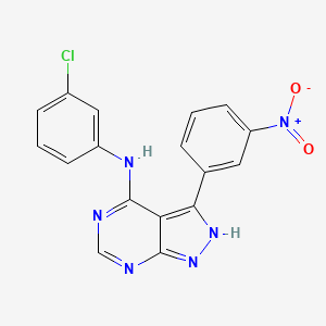 4-(3-chloro-phenylamino)-3-(3-nitro-phenyl)-1H-pyrazolo[3,4-d]pyrimidine