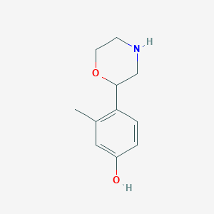 molecular formula C11H15NO2 B8544081 3-Methyl-4-morpholin-2-yl-phenol 