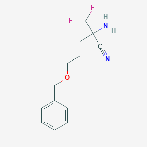 molecular formula C13H16F2N2O B8544095 2-Amino-5-(benzyloxy)-2-(difluoromethyl)pentanenitrile CAS No. 88185-21-1