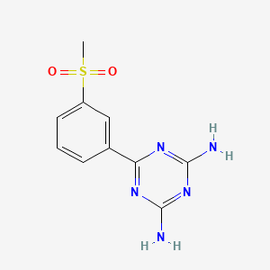 molecular formula C10H11N5O2S B8544191 6-[3-(Methylsulfonyl)phenyl]-1,3,5-triazine-2,4-diamine CAS No. 65052-50-8