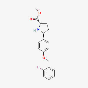 molecular formula C19H20FNO3 B8544204 (2S,5R)-Methyl 5-(4-((2-fluorobenzyl)oxy)phenyl)pyrrolidine-2-carboxylate 