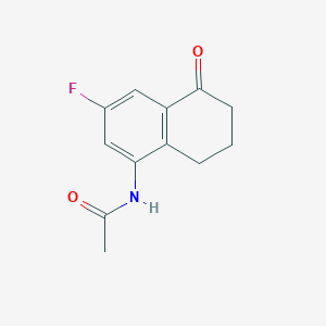 molecular formula C12H12FNO2 B8544231 5-Acetylamino-7-fluoro-1-tetralone 