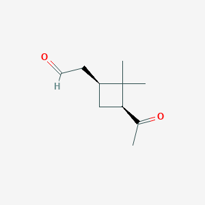 molecular formula C10H16O2 B8544313 2-((1S,3S)-3-acetyl-2,2-dimethylcyclobutyl)acetaldehyde 