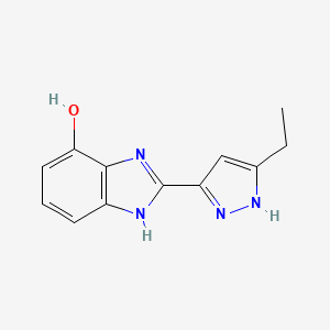 molecular formula C12H12N4O B8544344 2-(3-Ethyl-1H-pyrazol-5-yl)-1H-benzo[d]imidazol-4-ol 