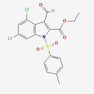 Ethyl 4,6-dichloro-3-formyl-1-[(4-methylphenyl)sulfonyl]-1H-indole-2-carboxylate