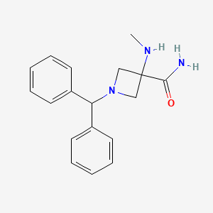 molecular formula C18H21N3O B8544425 1-(Diphenylmethyl)-3-(methylamino)azetidine-3-carboxamide 