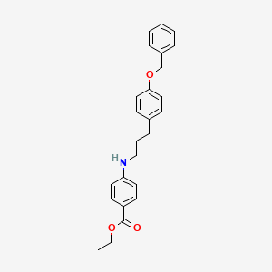 B8544439 Ethyl 4-({3-[4-(benzyloxy)phenyl]propyl}amino)benzoate CAS No. 61440-46-8