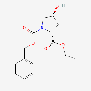 molecular formula C15H19NO5 B8544520 1-Benzyl 2-ethyl (2R,4R)-4-hydroxypyrrolidine-1,2-dicarboxylate 