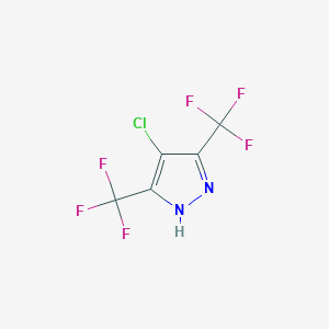 molecular formula C5HClF6N2 B8544618 4-chloro-3,5-bis(trifluoromethyl)-1H-pyrazole 