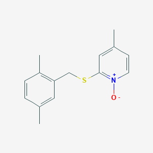 molecular formula C15H17NOS B8544627 2-{[(2,5-Dimethylphenyl)methyl]sulfanyl}-4-methyl-1-oxo-1lambda~5~-pyridine CAS No. 81167-67-1