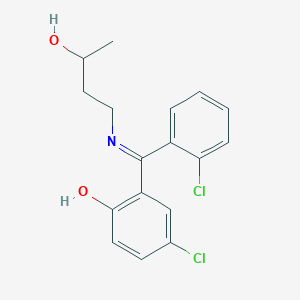 molecular formula C17H17Cl2NO2 B8544692 4-Chloro-6-{(2-chlorophenyl)[(3-hydroxybutyl)amino]methylidene}cyclohexa-2,4-dien-1-one CAS No. 95304-90-8