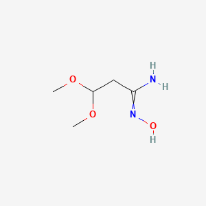 molecular formula C5H12N2O3 B8544728 N-Hydroxy-3,3-dimethoxypropionamidine 