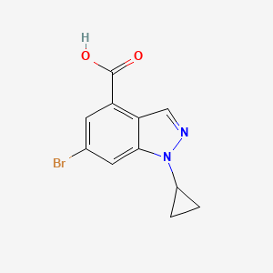 molecular formula C11H9BrN2O2 B8544798 6-bromo-1-cyclopropyl-1H-indazole-4-carboxylic acid 