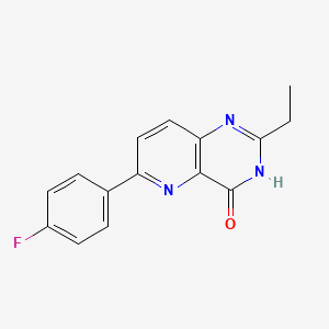 molecular formula C15H12FN3O B8544799 2-Ethyl-6-(4-fluorophenyl)pyrido[3,2-d]pyrimidin-4(1H)-one CAS No. 917758-85-1