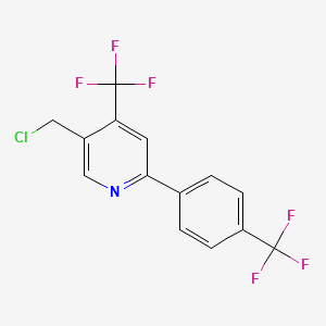 molecular formula C14H8ClF6N B8544906 Pyridine,5-(chloromethyl)-4-(trifluoromethyl)-2-[4-(trifluoromethyl)phenyl]- 