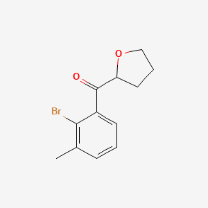 molecular formula C12H13BrO2 B8544977 (2-Bromo-3-methylphenyl)(tetrahydrofuran-2-yl)methanone 