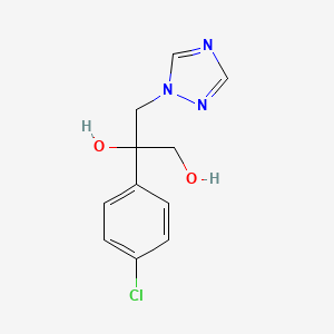 molecular formula C11H12ClN3O2 B8545016 2-(4-Chlorophenyl)-3-(1H-1,2,4-triazol-1-yl)propane-1,2-diol CAS No. 89220-53-1