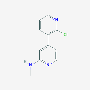 molecular formula C11H10ClN3 B8545036 4-(2-chloropyridin-3-yl)-N-methylpyridin-2-amine CAS No. 870221-46-8