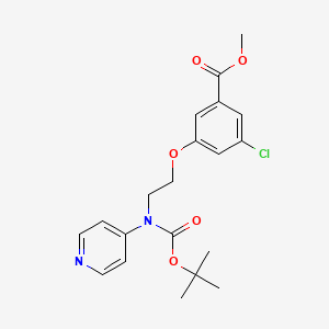 molecular formula C20H23ClN2O5 B8545048 Benzoic acid,3-chloro-5-[2-[[(1,1-dimethylethoxy)carbonyl]-4-pyridinylamino]ethoxy]-,methyl ester 