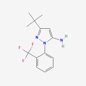 molecular formula C14H16F3N3 B8545080 5-tert-butyl-2-(2-trifluoromethyl-phenyl)-2H-pyrazol-3-ylamine 