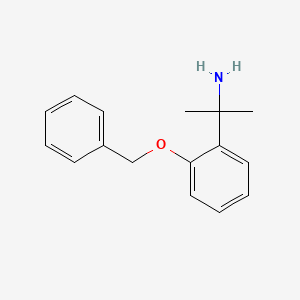 molecular formula C16H19NO B8545180 2-(2-(Benzyloxy)phenyl)propan-2-amine 
