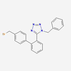 molecular formula C21H17BrN4 B8545210 1-benzyl-5-[4'-(bromomethyl)biphenyl-2-yl]-1H-tetrazole 