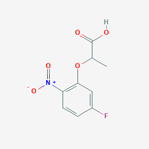 molecular formula C9H8FNO5 B8545215 2-(5-Fluoro-2-nitrophenoxy)propionic acid 
