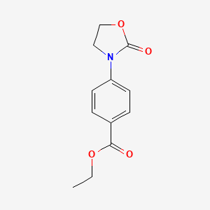 molecular formula C12H13NO4 B8545250 Ethyl p-(2-oxo-1,3-oxazolidin-3-yl)benzoate 