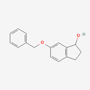 molecular formula C16H16O2 B8545293 6-(Benzyloxy)-2,3-dihydro-1H-inden-1-ol 