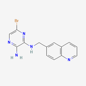 molecular formula C14H12BrN5 B8545301 6-bromo-N2-(quinolin-6-ylmethyl)pyrazine-2,3-diamine 