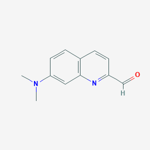molecular formula C12H12N2O B8545371 7-(Dimethylamino)quinoline-2-carbaldehyde 
