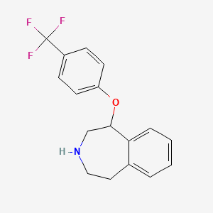 molecular formula C17H16F3NO B8545398 1H-3-Benzazepine, 2,3,4,5-tetrahydro-1-[4-(trifluoromethyl)phenoxy]- CAS No. 89738-86-3