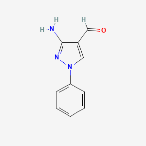 molecular formula C10H9N3O B8545414 3-amino-1-phenyl-1H-pyrazole-4-carbaldehyde 
