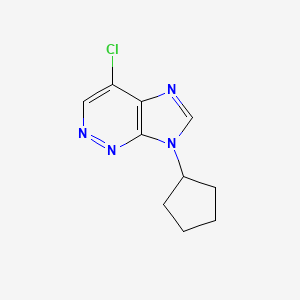 molecular formula C10H11ClN4 B8545447 4-Chloro-7-cyclopentyl-7H-imidazo[4,5-c]pyridazine 