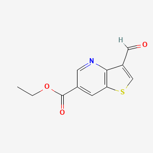 molecular formula C11H9NO3S B8545505 3-Formyl-thieno[3,2-b]pyridine-6-carboxylic acid ethyl ester 
