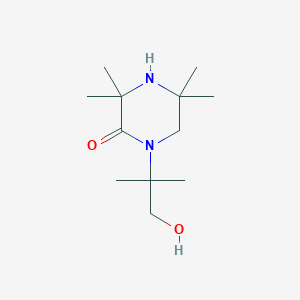 molecular formula C12H24N2O2 B8545521 1-(1-Hydroxy-2-methylpropan-2-yl)-3,3,5,5-tetramethylpiperazin-2-one CAS No. 71620-93-4